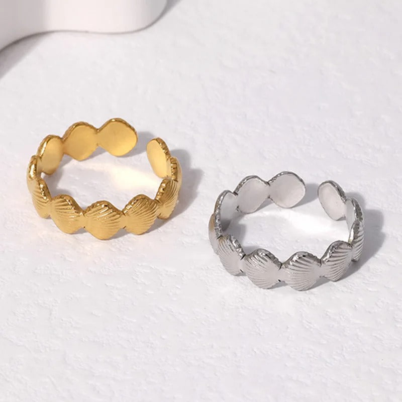 Trendy Schelpvormige Verstelbare Ring - Sheryl