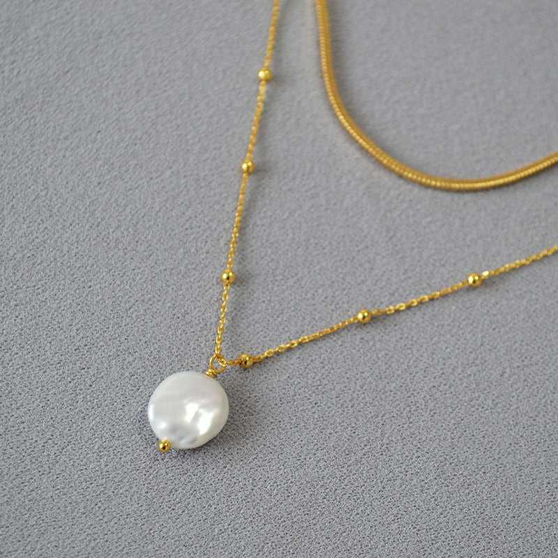 Gestapelde Barok Parelketting - Alette