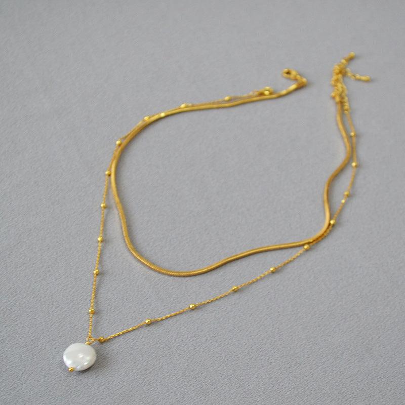 Gestapelde Barok Parelketting - Alette