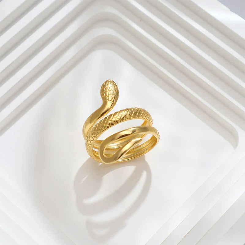 Vergulde Slang Geometrische Ringen - Wendy
