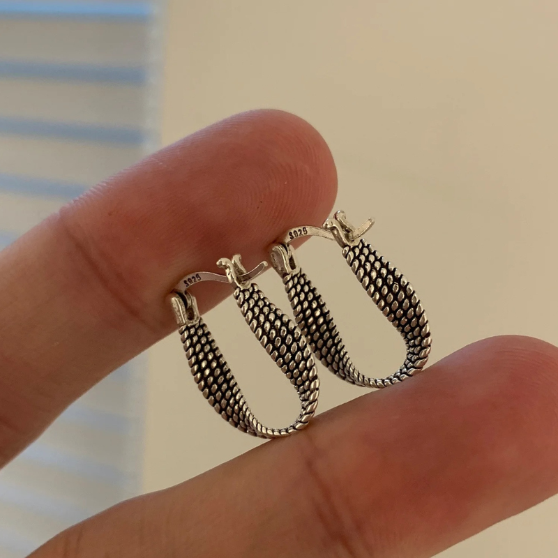 Zilveren Twist Huggie Hoop Oorbellen - Kristen
