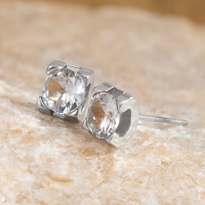 Vierkante Cubic Zirconia Stud Oorbellen - Tiffany