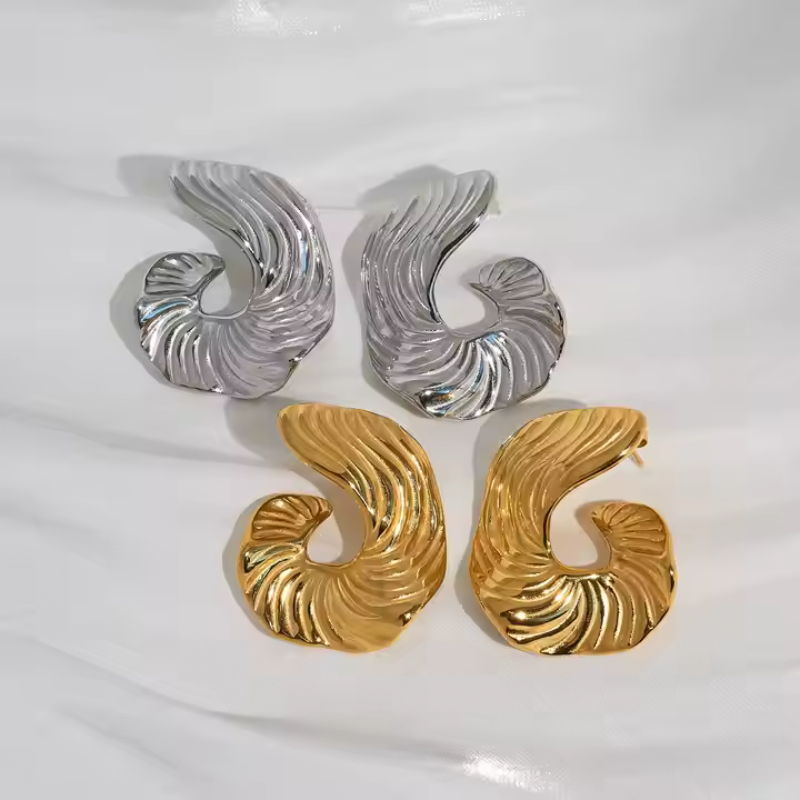 Swirl Trendy Hoepel Oorbellen - Zoe