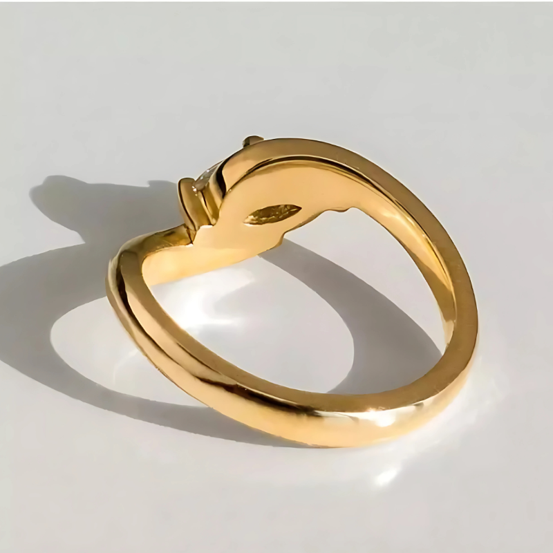 Vergulde Zirkonia Gedraaide Ring - Faith