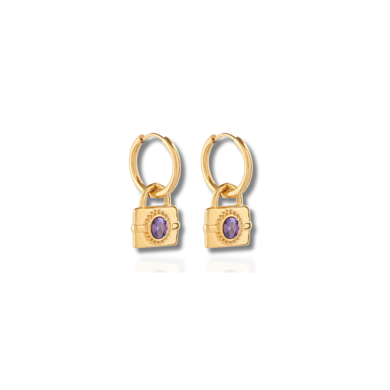 Elegante Edelsteen Slot Oorbellen - Aubrielle