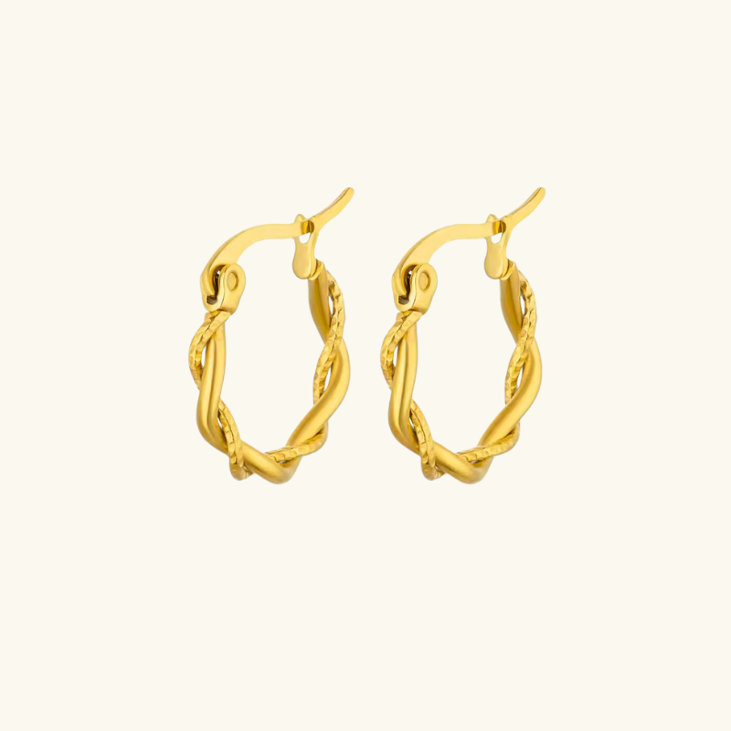 Gouden Twist Oorbellen - Verdraaid