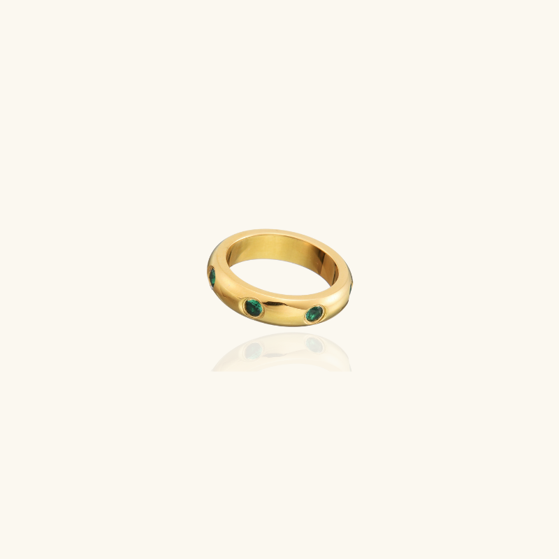 Vergulde Cubic Zirkonia Bands Ring - Belle
