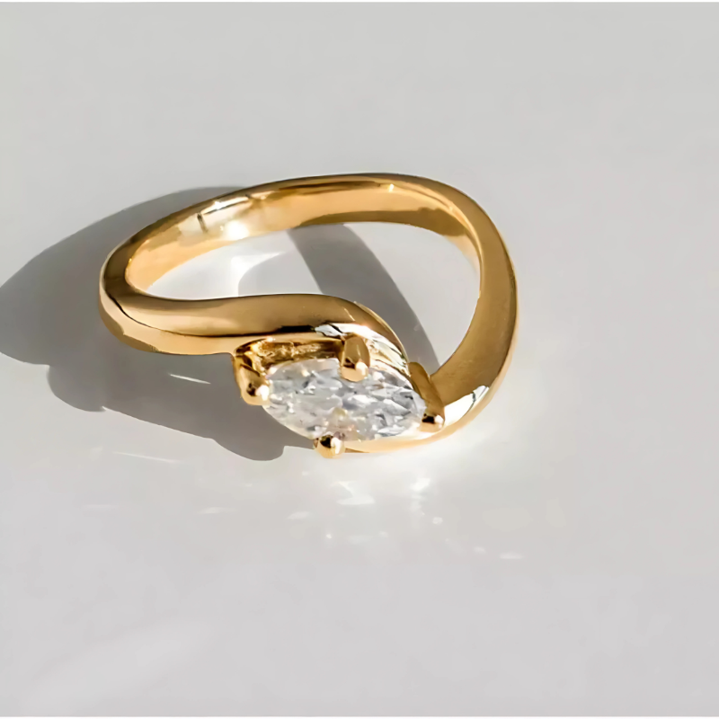Vergulde Zirkonia Gedraaide Ring - Faith
