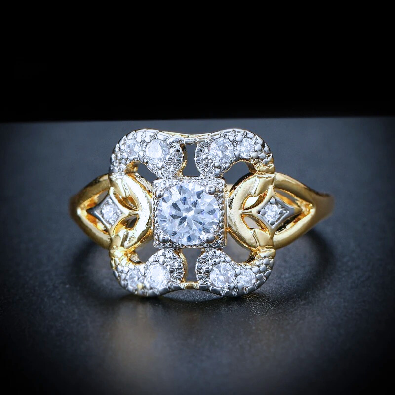 Vintage Zirkonia Gouden Ring | Goud
