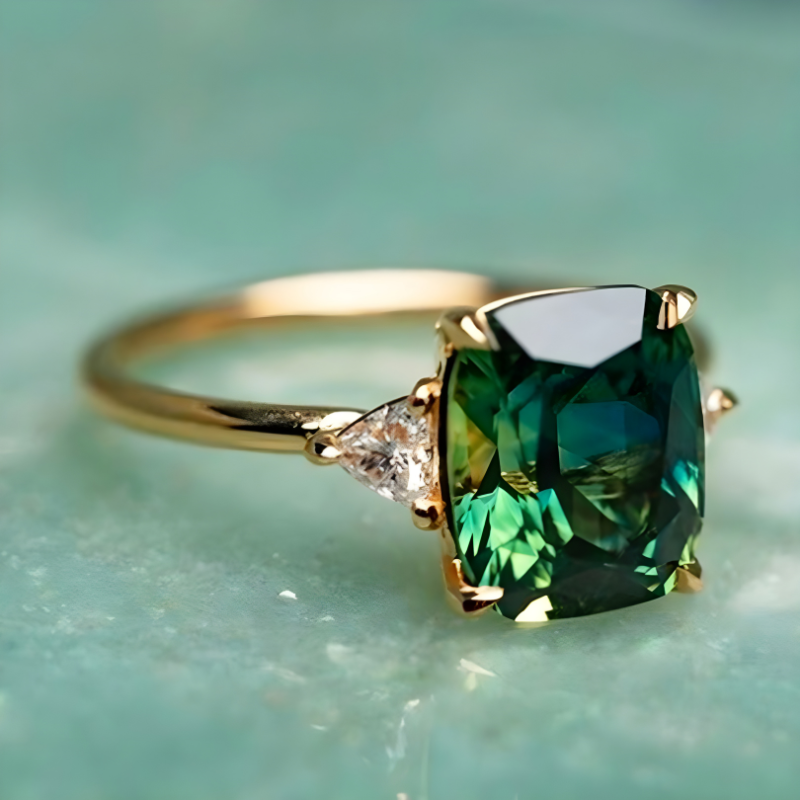 Groene Zirkonia Ring in Goud | Goud