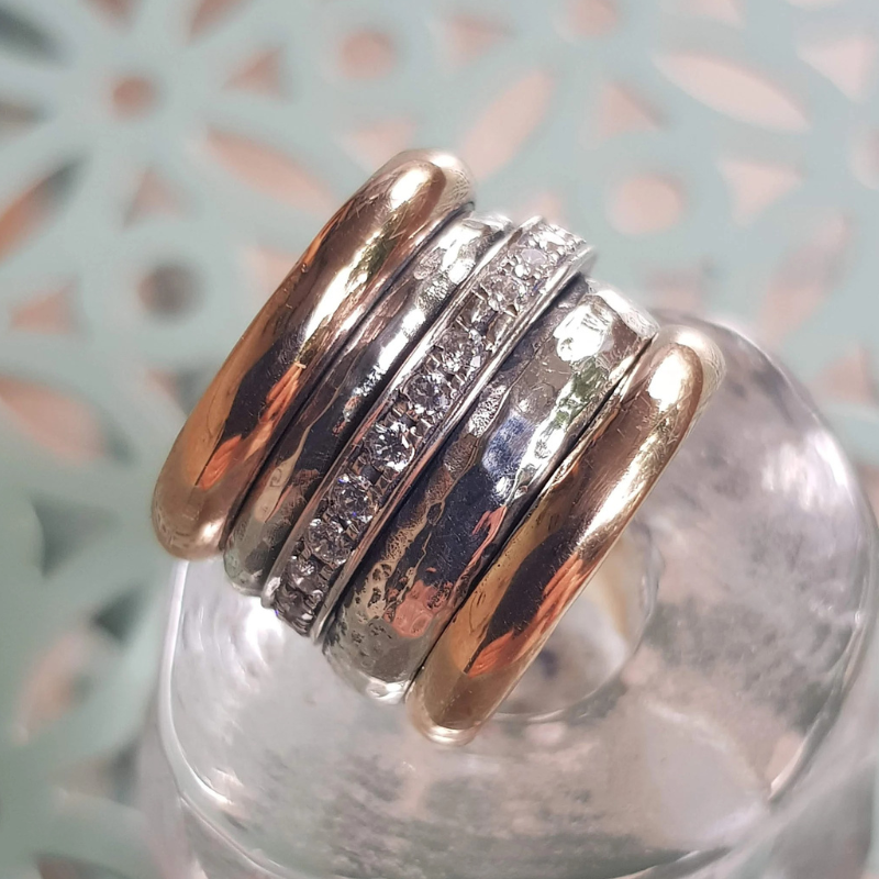 Vintage Gelaagde Dikke Gouden Ring | Goud