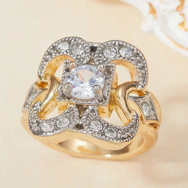 Vintage Zirkonia Gouden Ring | Goud