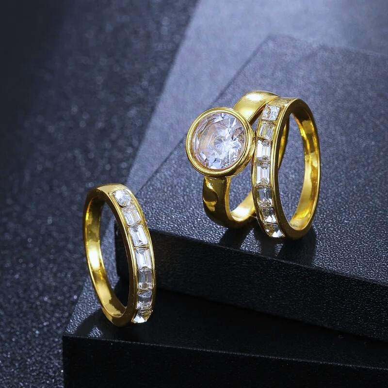 Vintage Lelaagde Glazen Ring | Goud