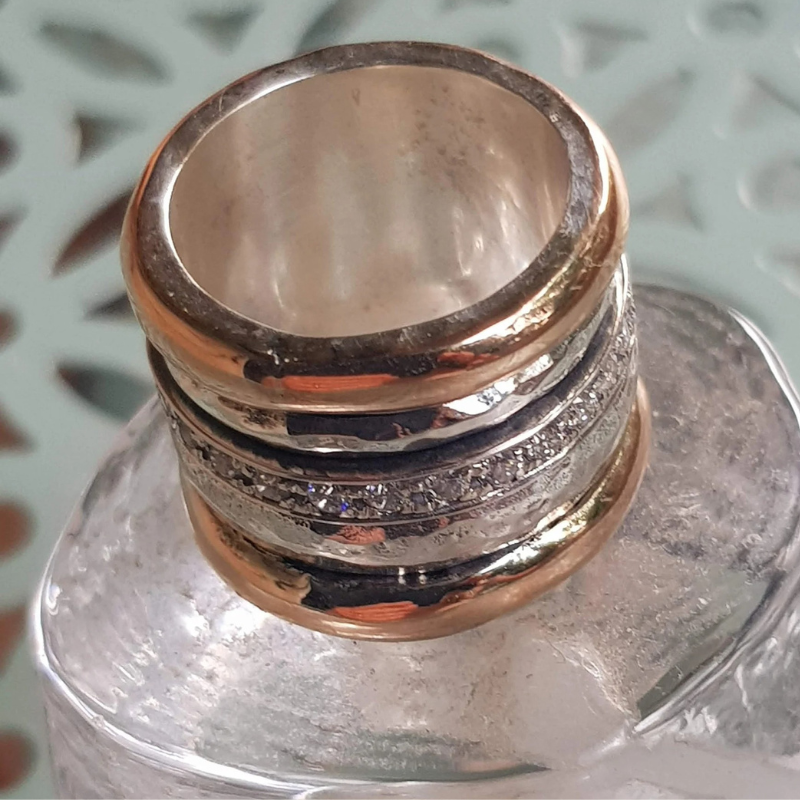 Vintage Gelaagde Dikke Gouden Ring | Goud