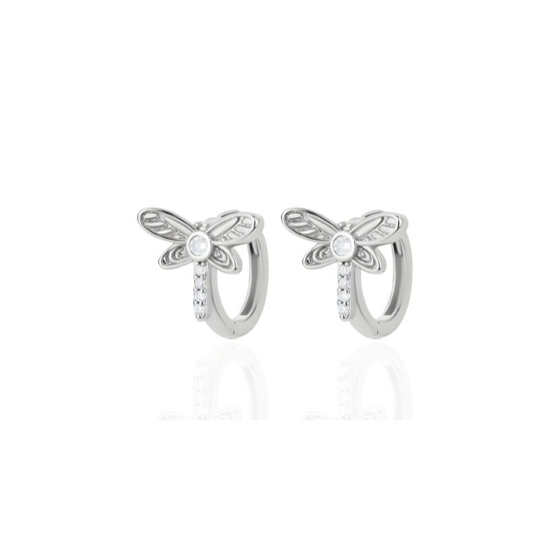 Dragonfly Hoepel Oorbellen Verguld - Lise