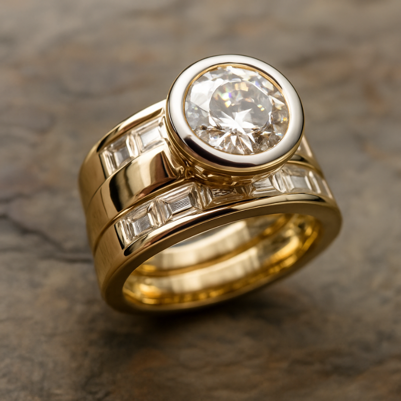 Vintage Lelaagde Glazen Ring | Goud