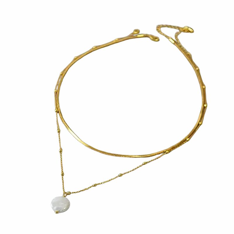 Gestapelde Barok Parelketting - Alette