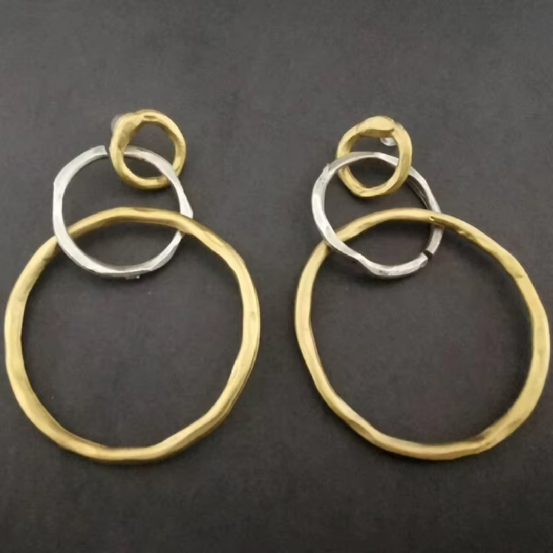 Vintage gouden en zilveren hoepel oorbellen | Goud
