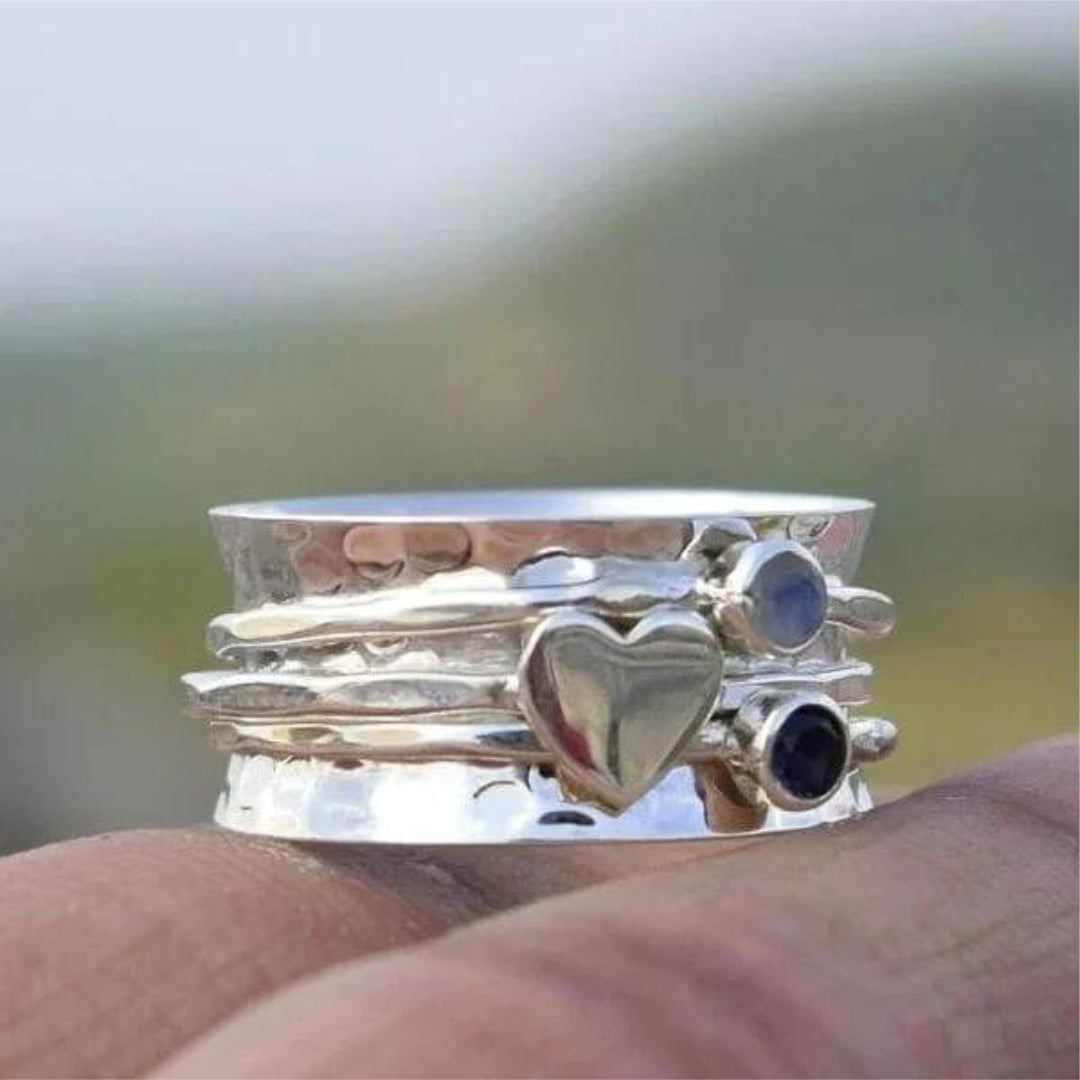 Spinner-hartjesring | Zilver