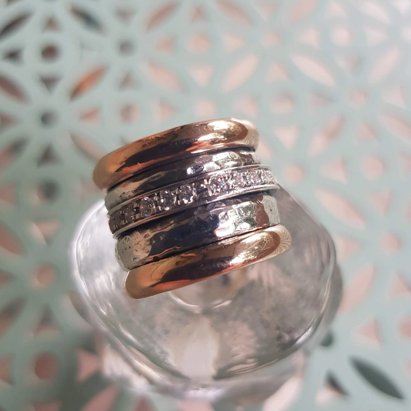 Vintage Gelaagde Dikke Gouden Ring | Goud