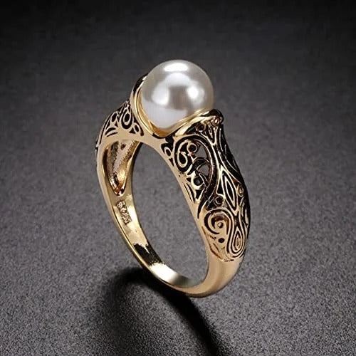 Vintage Parel Gouden Ring | Goud