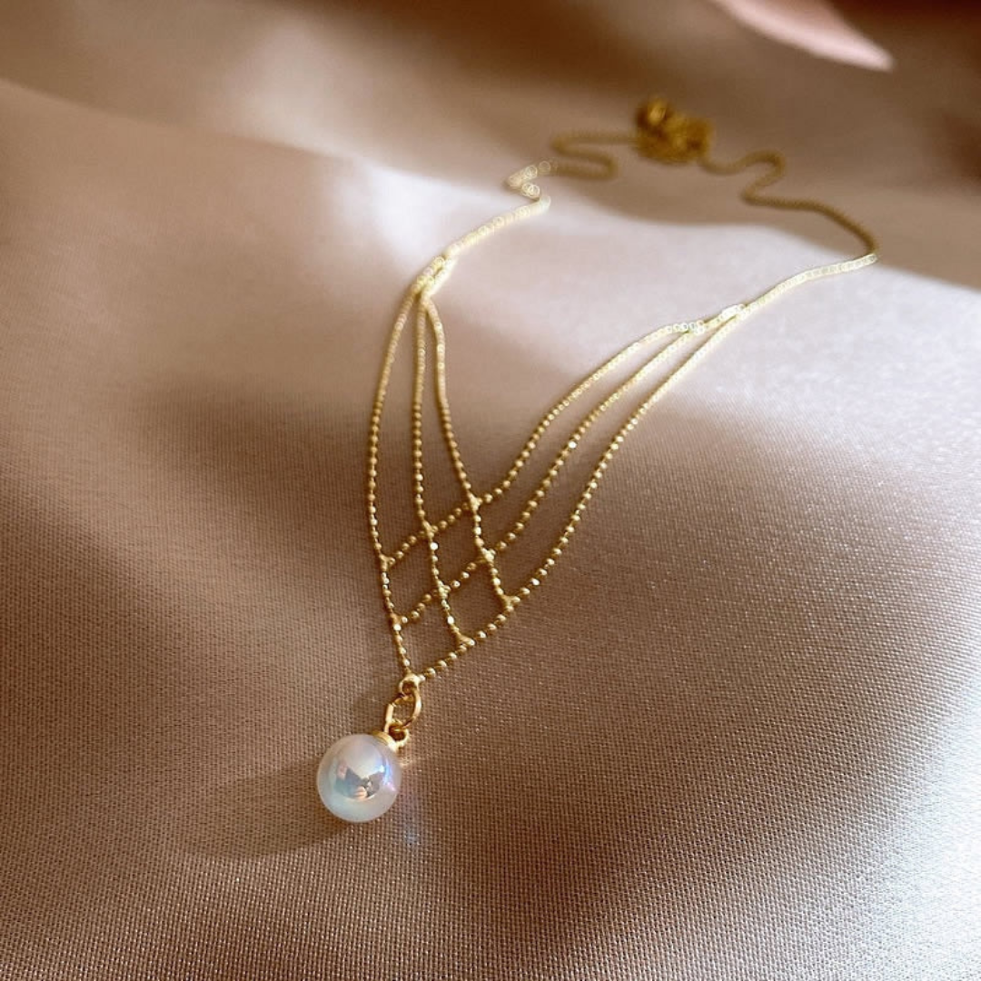 Geweven parelketting | Koper