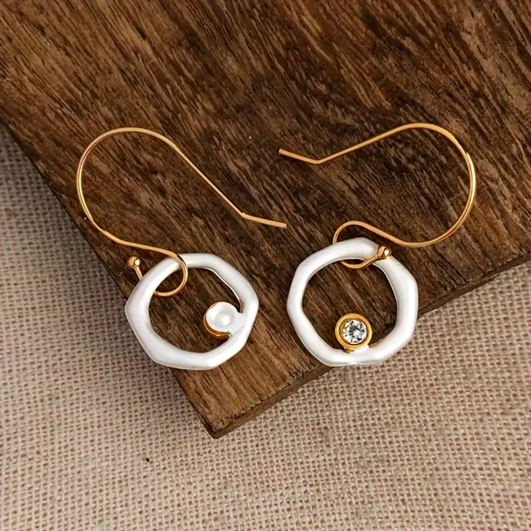 Vintage Gouden En Zilveren Zirkonia Oorbellen | Goud