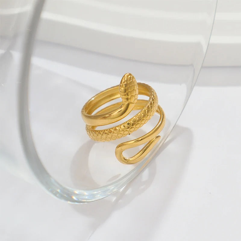 Vergulde Slang Geometrische Ringen - Wendy