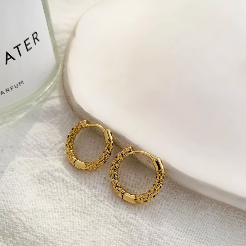 Elegante Gouden Ketting Hoepel Oorbellen - Ava