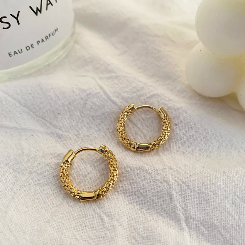 Elegante Gouden Ketting Hoepel Oorbellen - Ava