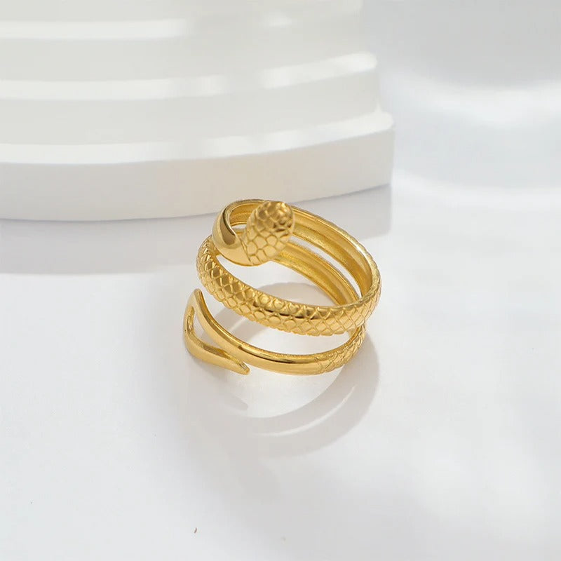 Vergulde Slang Geometrische Ringen - Wendy