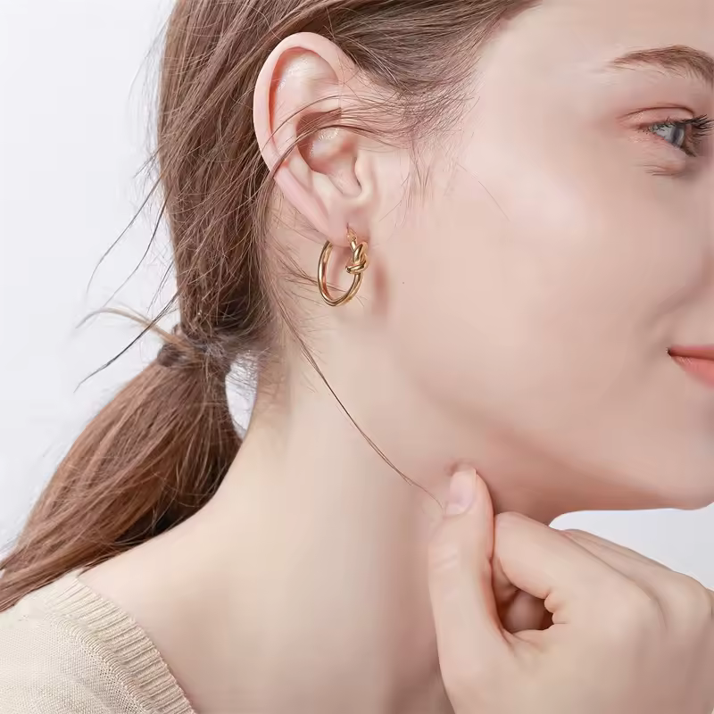 Elegante Knoop Hoepel Oorbellen - Aria