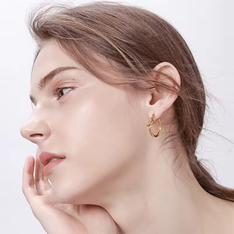 Elegante Knoop Hoepel Oorbellen - Aria