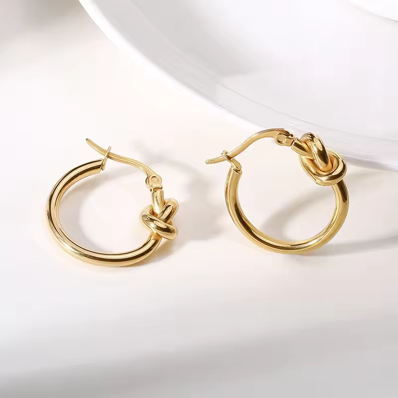 Elegante Knoop Hoepel Oorbellen - Aria