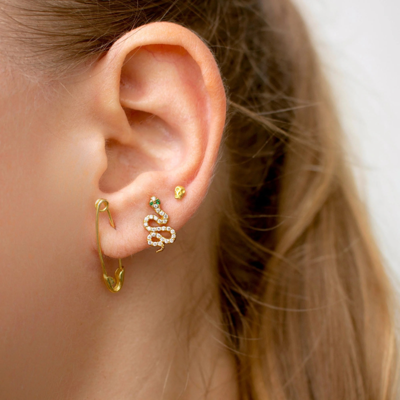 Slang Cubic Zirconia Oorbellen - Ruby