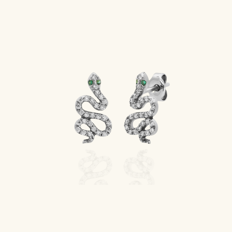 Slang Cubic Zirconia Oorbellen - Ruby
