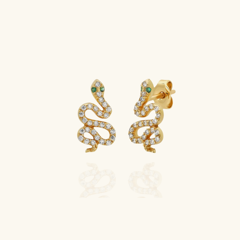 Slang Cubic Zirconia Oorbellen - Ruby