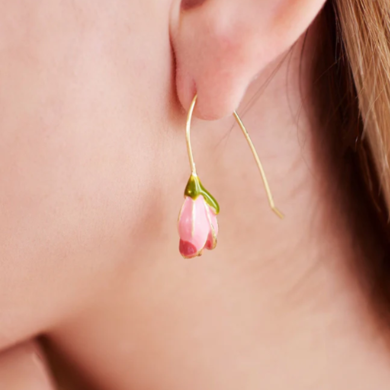 Roze Rozen Stud Oorbellen - Sarah