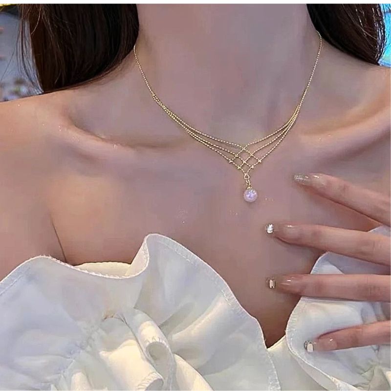 Geweven parelketting | Koper