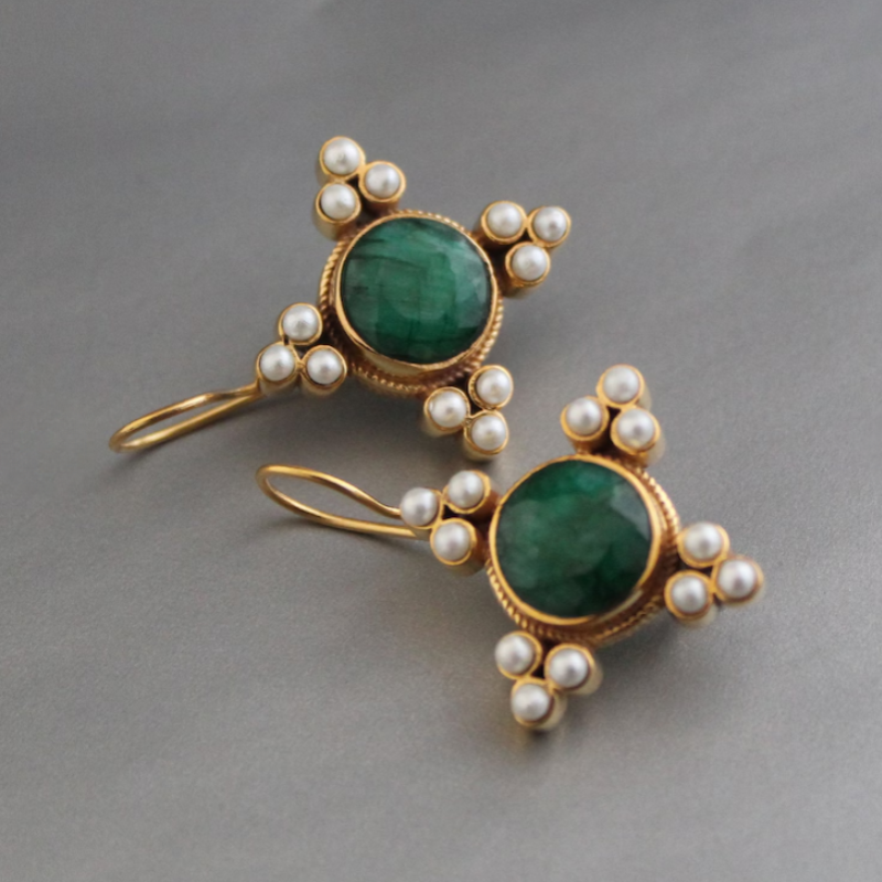 Parel Vintage Druppel Oorbellen Verguld - Sisi