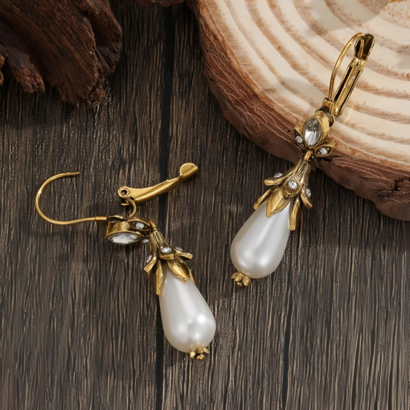 Vintage Parel Druppeloorbellen - Elegance