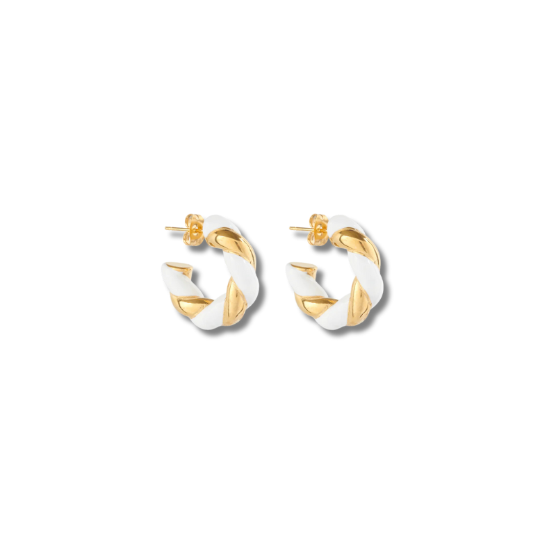 Twisted Hoop Oorbellen met Gouden Plating - Delilah