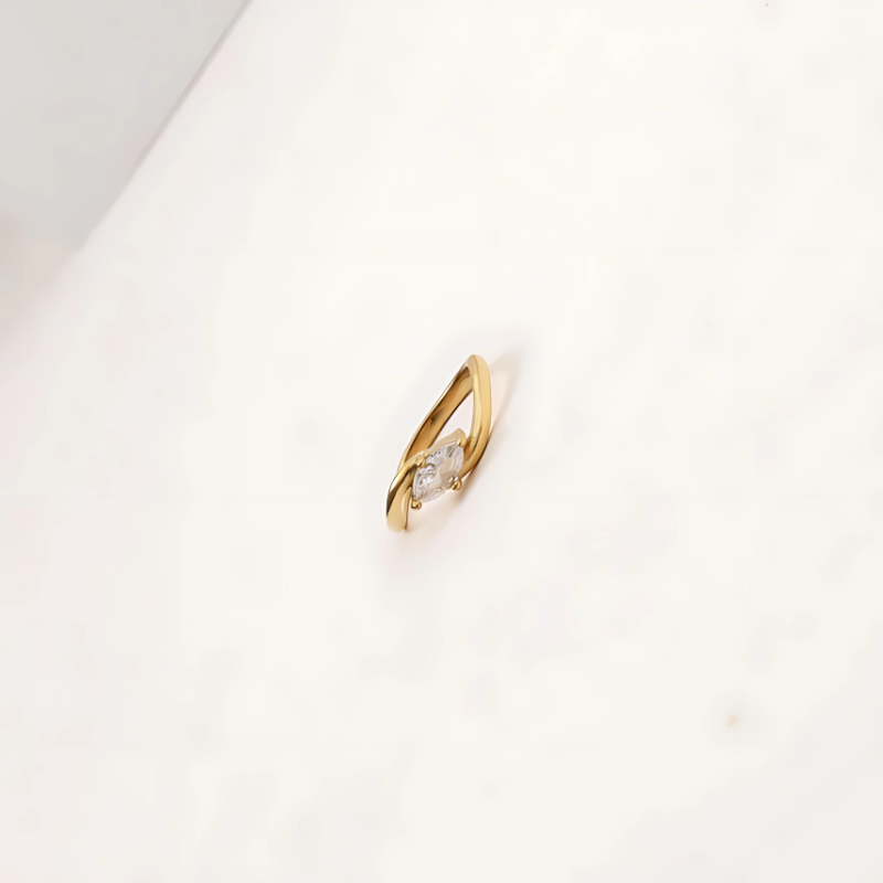 Vergulde Zirkonia Gedraaide Ring - Faith