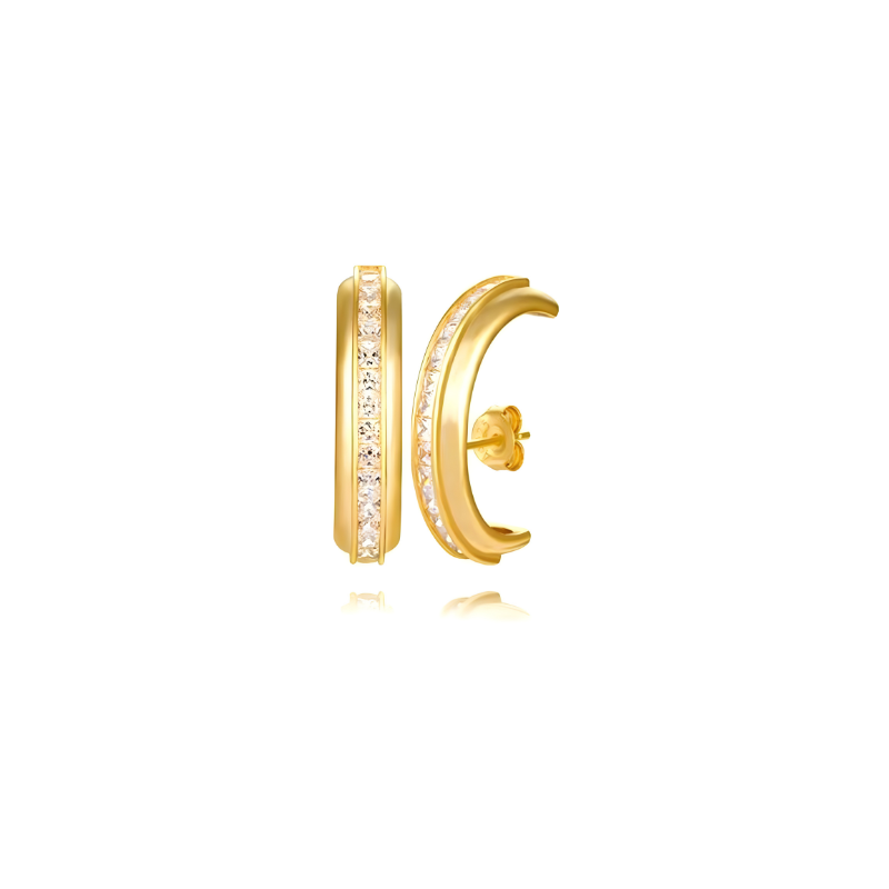 Elegante C-Vormige Zirkonia Oorknopjes – Mabel