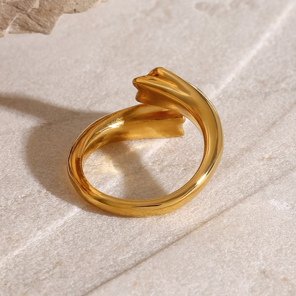 Vergulde Ster Zirkonia Asymmetrische Ring - Mindy