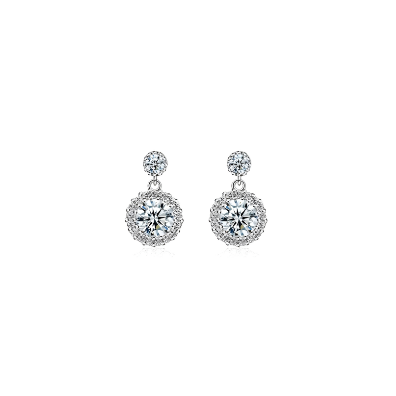 Elegante Zilveren Moissaniet Oorknopjes - Amara