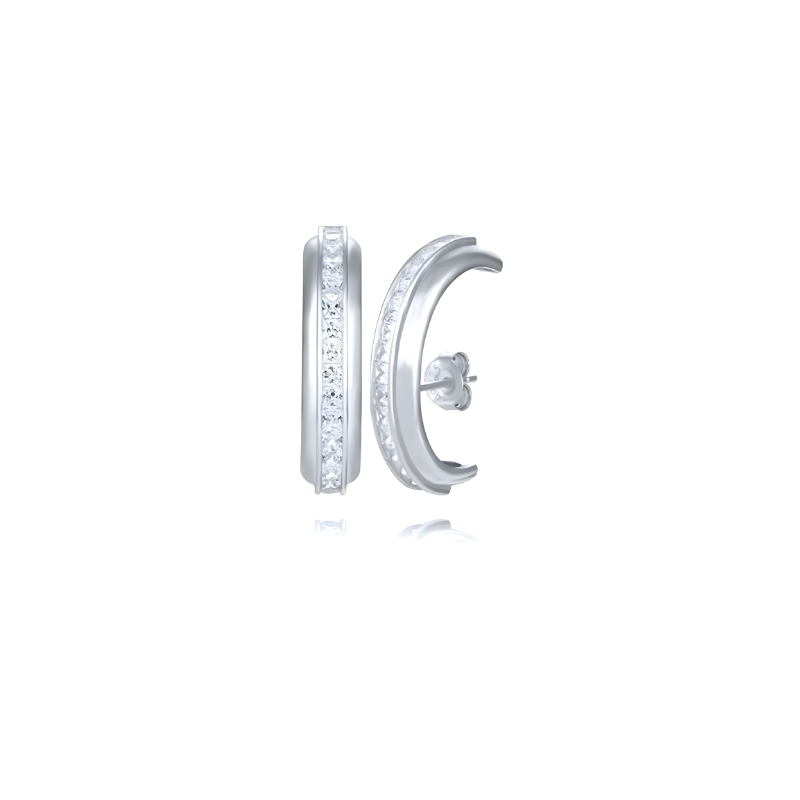 Elegante C-Vormige Zirkonia Oorknopjes – Mabel
