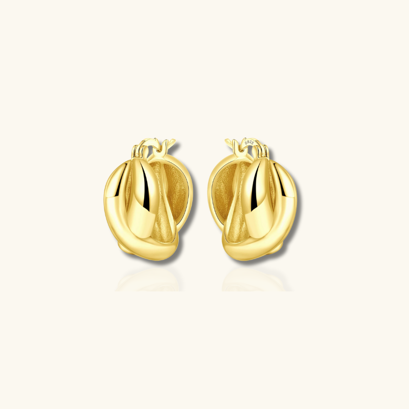Elegante Gouden Gevlochten Hoepeloorbellen – Zola