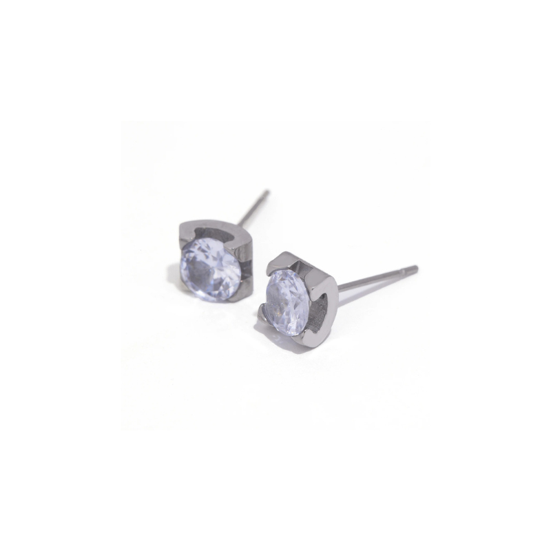 Vierkante Cubic Zirconia Stud Oorbellen - Tiffany