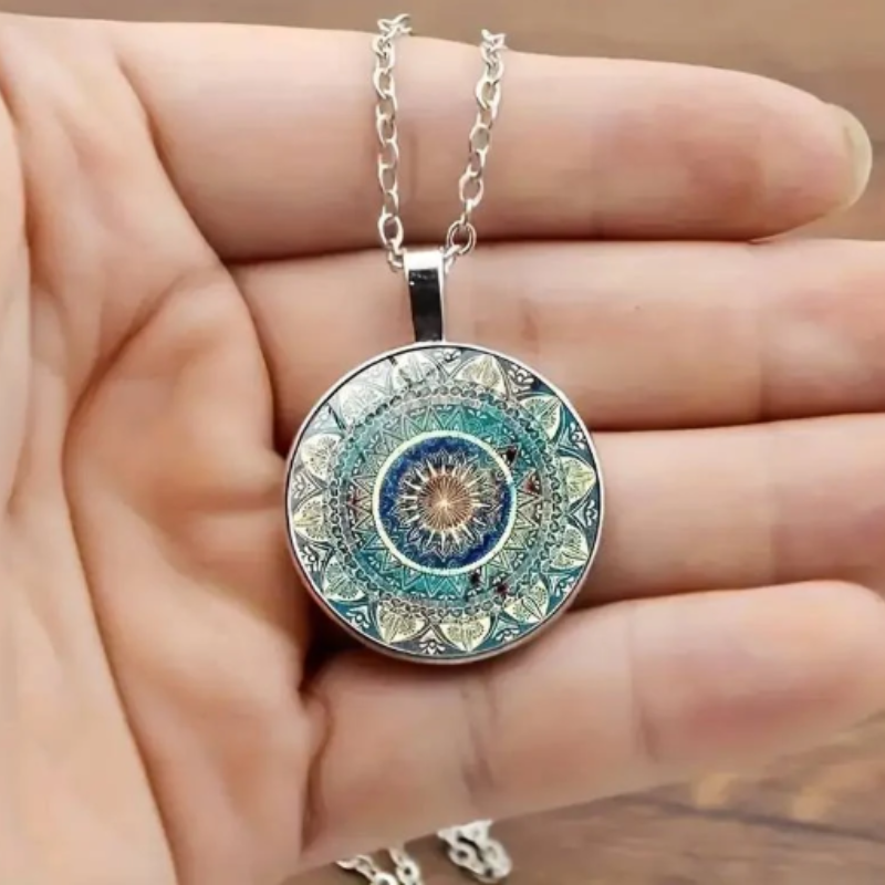 Vintage Blauwe Mandala Ketting - Mouri